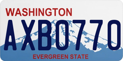 WA license plate AXB0770