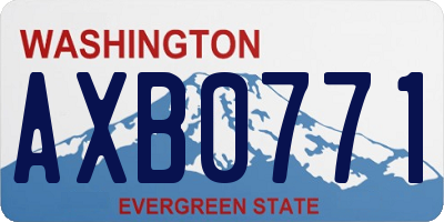 WA license plate AXB0771