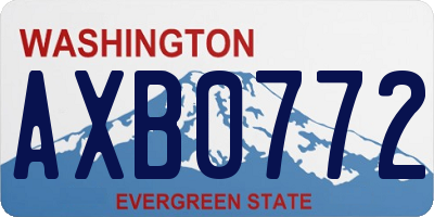 WA license plate AXB0772