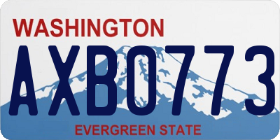 WA license plate AXB0773