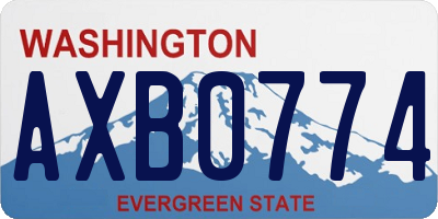 WA license plate AXB0774