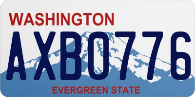 WA license plate AXB0776