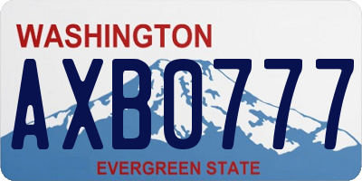 WA license plate AXB0777