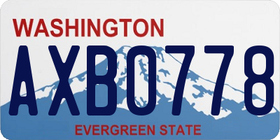 WA license plate AXB0778