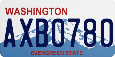 WA license plate AXB0780