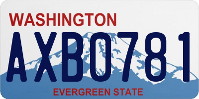 WA license plate AXB0781