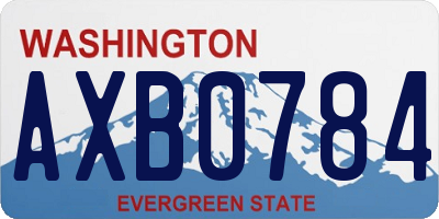 WA license plate AXB0784