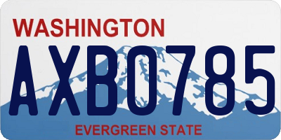 WA license plate AXB0785