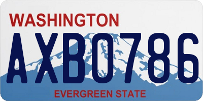 WA license plate AXB0786