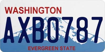 WA license plate AXB0787