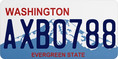 WA license plate AXB0788
