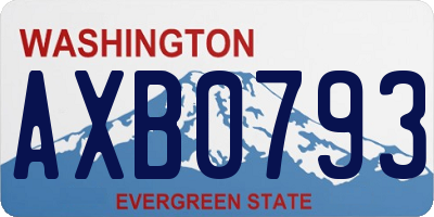 WA license plate AXB0793
