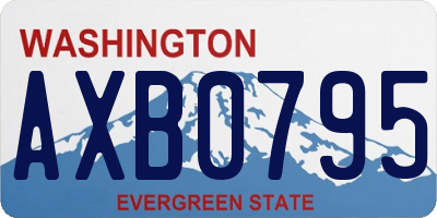 WA license plate AXB0795