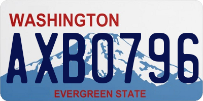 WA license plate AXB0796