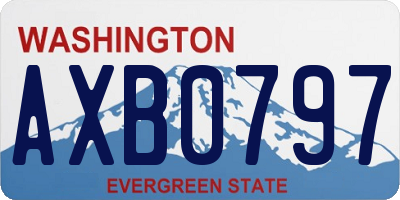 WA license plate AXB0797