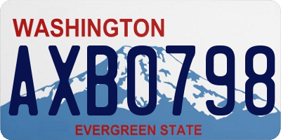 WA license plate AXB0798