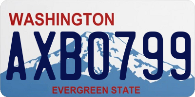 WA license plate AXB0799