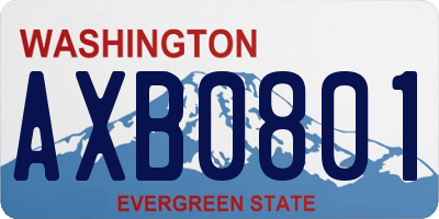 WA license plate AXB0801
