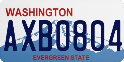 WA license plate AXB0804