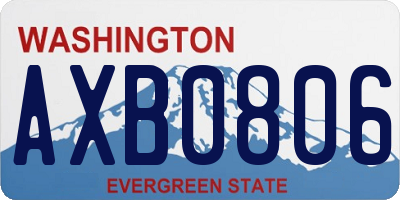 WA license plate AXB0806