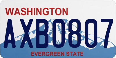WA license plate AXB0807