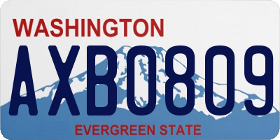 WA license plate AXB0809