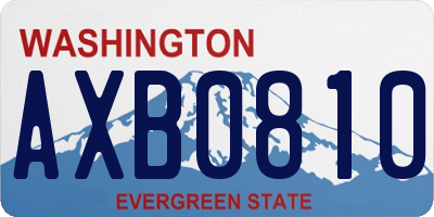 WA license plate AXB0810
