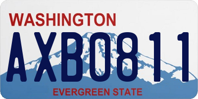 WA license plate AXB0811