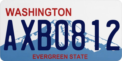 WA license plate AXB0812