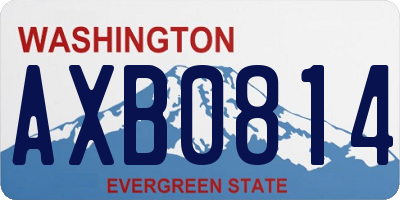 WA license plate AXB0814