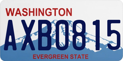 WA license plate AXB0815
