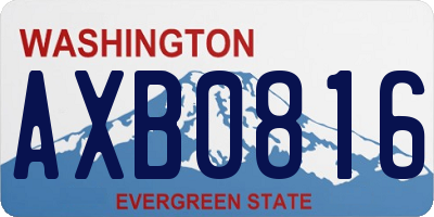 WA license plate AXB0816