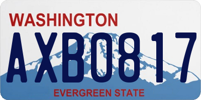 WA license plate AXB0817