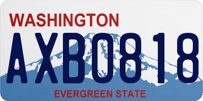 WA license plate AXB0818