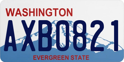 WA license plate AXB0821