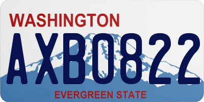 WA license plate AXB0822