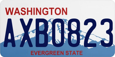 WA license plate AXB0823