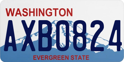WA license plate AXB0824