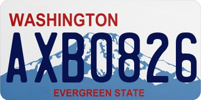 WA license plate AXB0826