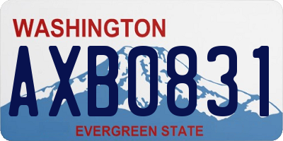 WA license plate AXB0831