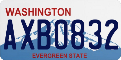 WA license plate AXB0832