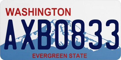WA license plate AXB0833