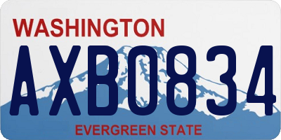 WA license plate AXB0834
