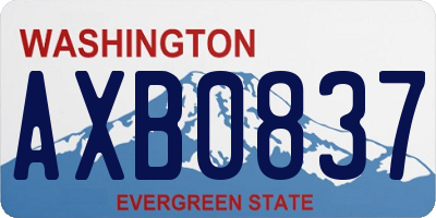 WA license plate AXB0837