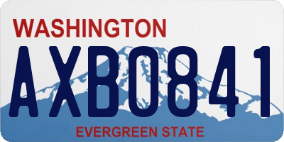 WA license plate AXB0841