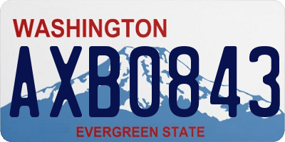 WA license plate AXB0843