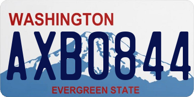 WA license plate AXB0844