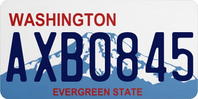 WA license plate AXB0845