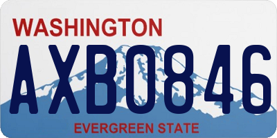 WA license plate AXB0846