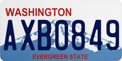 WA license plate AXB0849